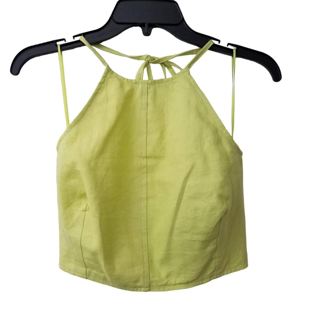 House of Harlow 1960 Women's Light Green Halter crop top